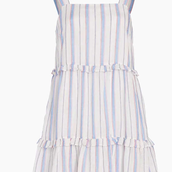 $198 Rails Sandy Tiered Dress in Tahiti Stripe size XL NWT Linen Rayon Cotton - Picture 9 of 16